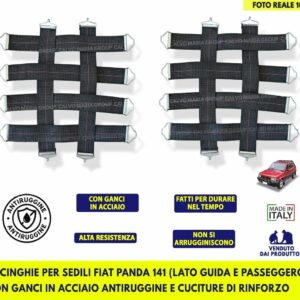 12 Cinghie Seduta Fasce Elastiche auto Per Sedili Fiat Panda 141 4x4 Vecchia
