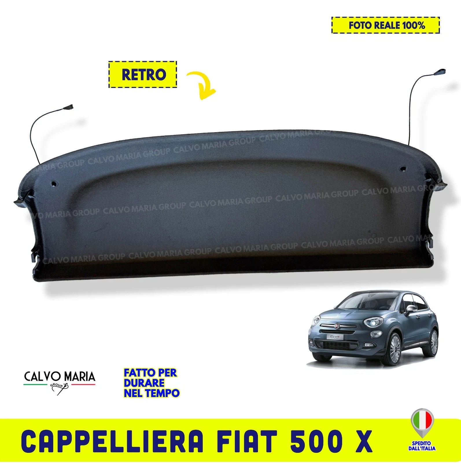 Mensola Cappelliera Copribagaglio Fiat 500X con Tiranti Inclusi | Resistente e Originale - immagine 3