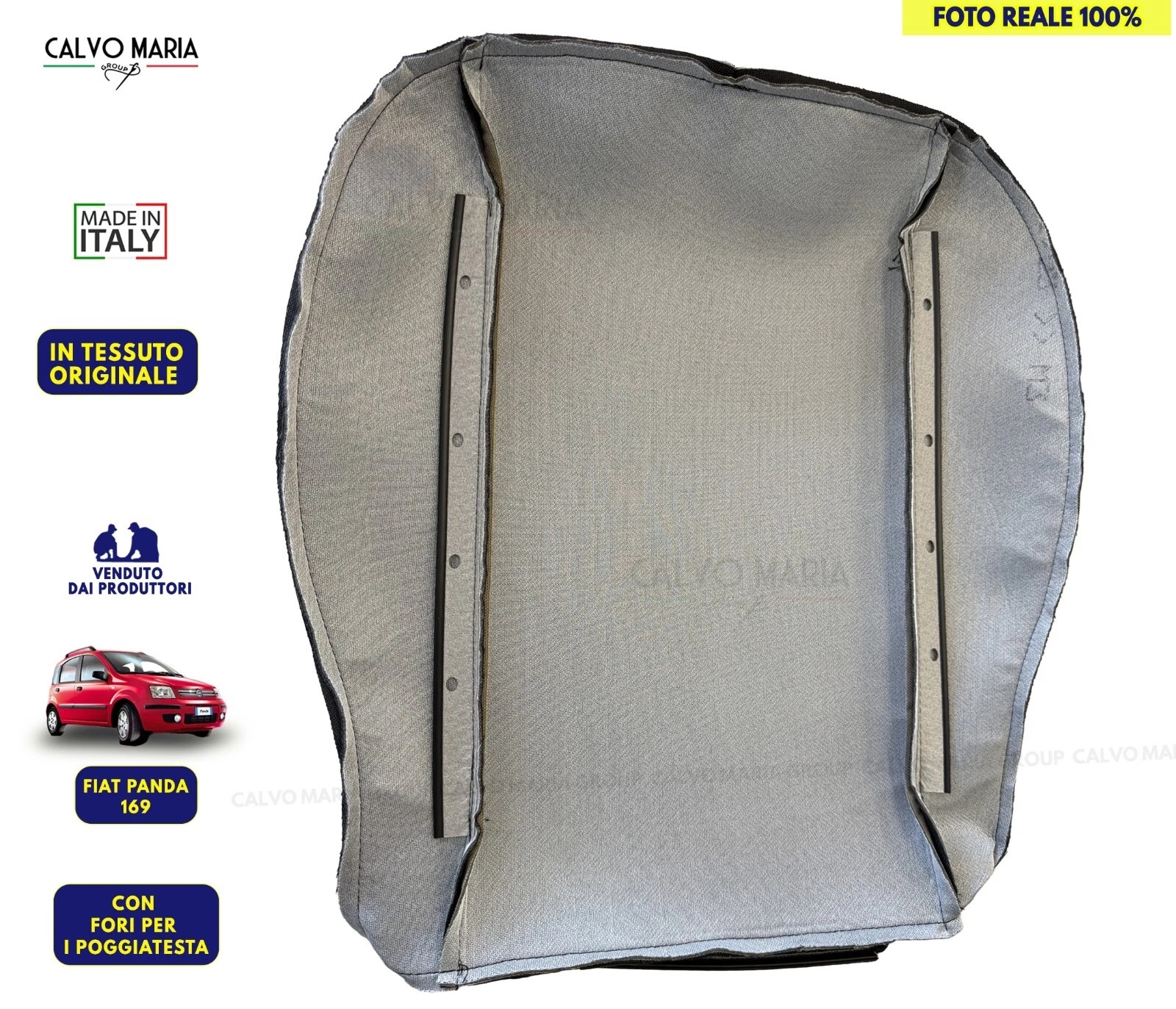 Fodera Seduta Anteriore Fiat Panda 169 (2003–2012) | Tessuto Originale Fiat | Made in Italy - immagine 5