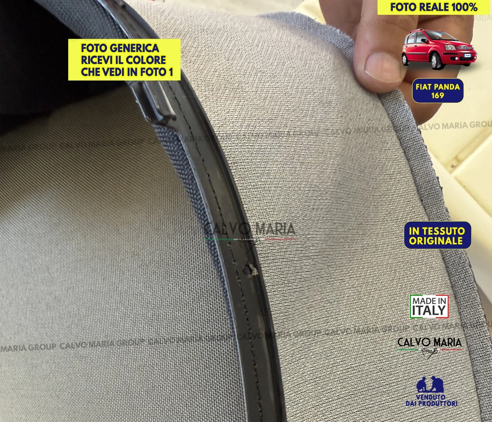 Fodera Seduta Anteriore Fiat Panda 169 (2003–2012) | Tessuto Originale Fiat | Made in Italy - immagine 6