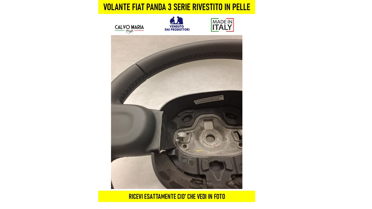 Volante Fiat Panda 3ª Serie 2012 in pelle – Originale - immagine 4