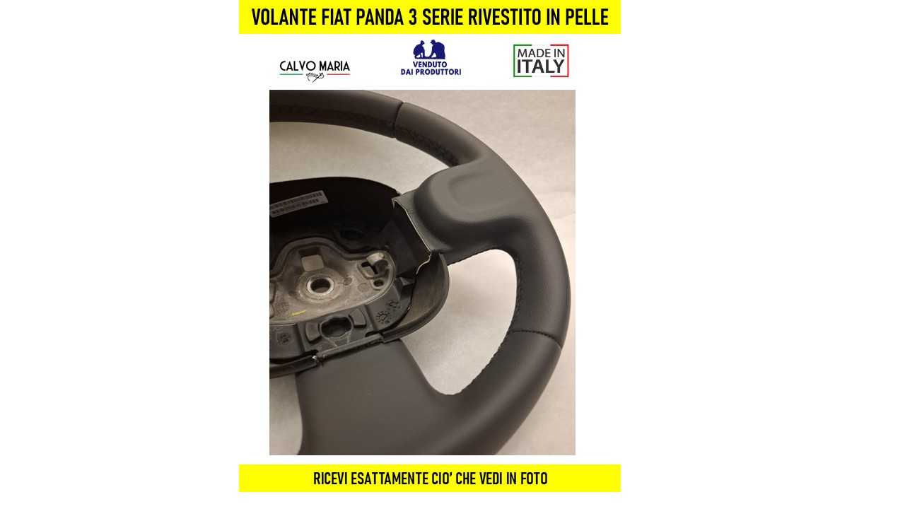 Volante Fiat Panda 3ª Serie 2012 in pelle – Originale - immagine 3