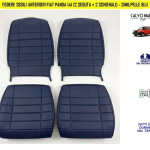 Fodere Sedili Anteriori Fiat Panda 141 in Similpelle Blu | Set 2 Sedute + 2 Schienali Made in Italy