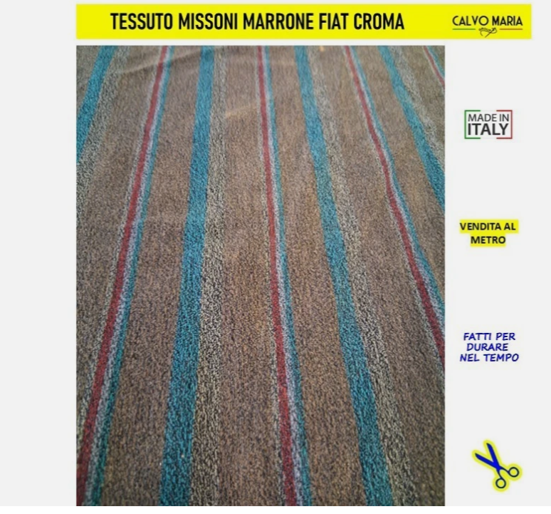Tessuto Originale Fiat Croma Missoni Marrone 100x140 cm Ricambio Raro - immagine 2