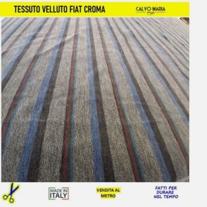 Tessuto Originale Fiat Croma Velluto Grigio Unito 100x138 cm Restauro Interni