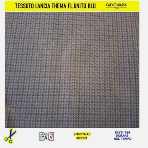 Tessuto Originale Lancia Thema FL Blu Unito 145x128 cm Raro Restauro Interni