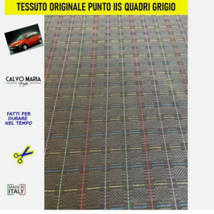 Tessuto Originale Fiat Punto 1 Serie MK1 Quadri Grigio 100x130 cm Sedili Interni