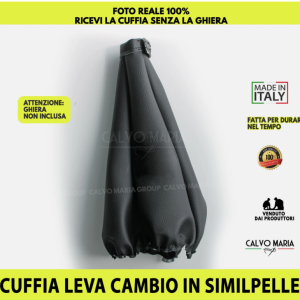 Cuffia leva cambio per fiat 600 seicento similpelle nero