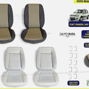Kit 8 Pezzi Imbottiture Sedili + Fodere Tessuto Originale Fiat Panda 169 (2003-2012)