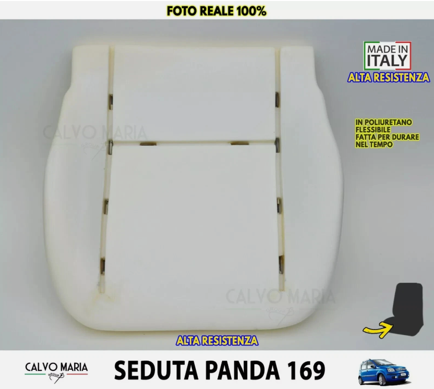Kit 8 Pezzi Imbottiture Sedili + Fodere Tessuto Originale Fiat Panda 169 (2003-2012) - immagine 3