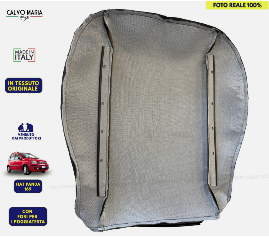 Kit 8 Pezzi Imbottiture Sedili + Fodere Tessuto Originale Fiat Panda 169 (2003-2012) - immagine 4