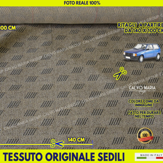 Tessuto originale a barrette per sedili Fiat Uno al metro Made in Italy